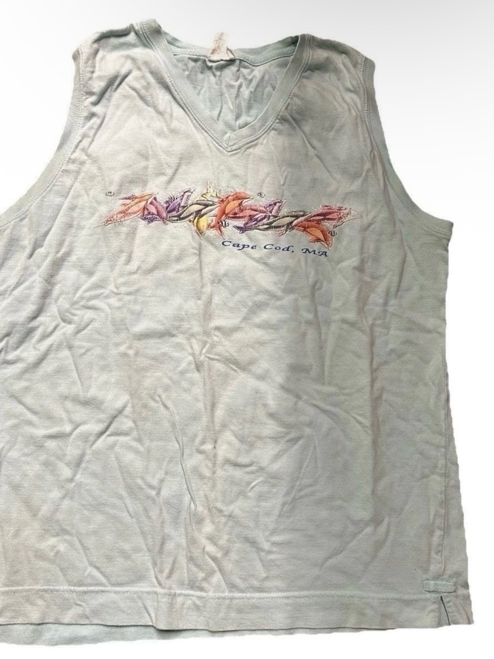 Women’s Light Blue Cape Cod V Neck Tank Top Size XL Summer